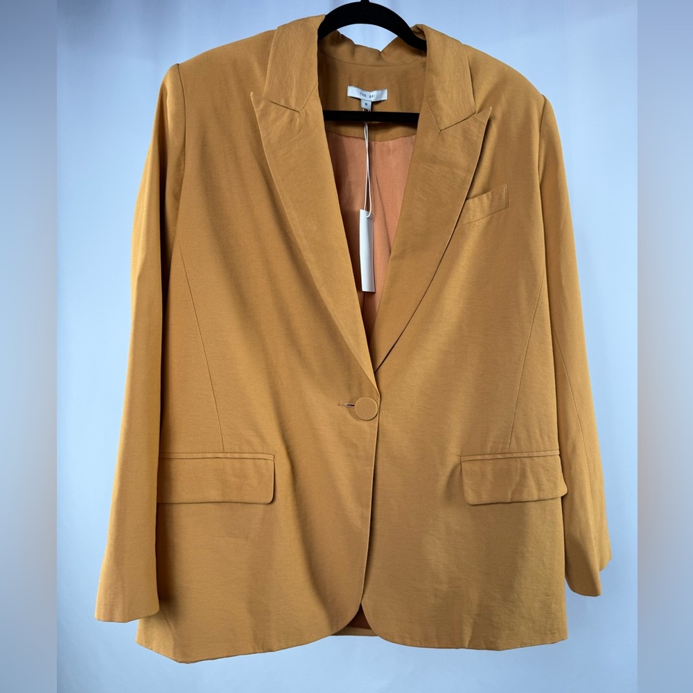 NWT the Sei Oversized One Button Blazer in Mustard Size 8 - Picture 3 of 9